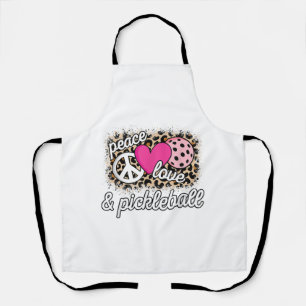 Cute Peace Love Pickleball Player Funny Pickle Bal Apron