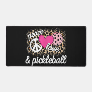 Cute Peace Love Pickleball Player Funny Pickle Bal Desk Mat