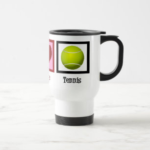 Cute Peace Love Tennis Travel Mug