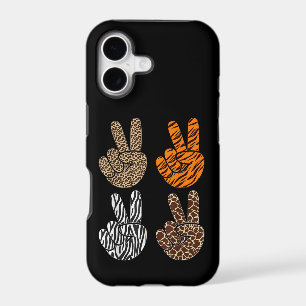 Cute Peace Sign Animal Print Toddler Boys Retro
