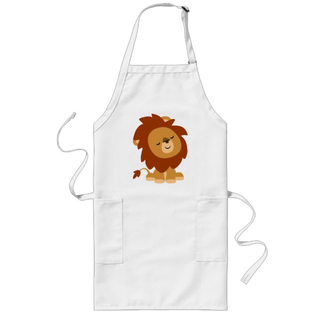 Cute Peaceful Cartoon Lion Apron (Front)