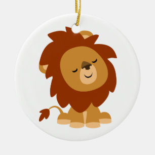 Cute Peaceful Cartoon Lion Ornament
