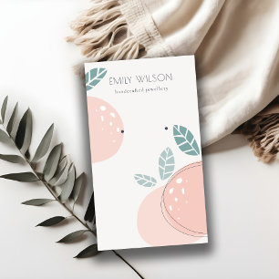 Cute Peach Abstract Fruit Bold Earring Display Business Card