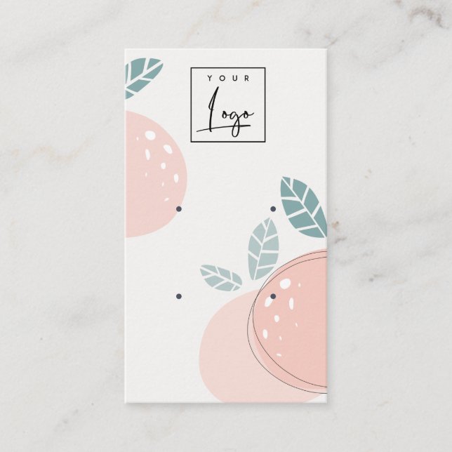 Cute Peach Abstract Fruity Bold Earring Display Business Card (Front)