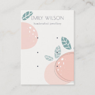 Cute Peach Fruit Abstract Bold 3 Earring Display Business Card
