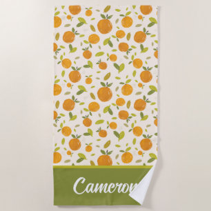 Cute Peach Fruit Pattern Beach Towel