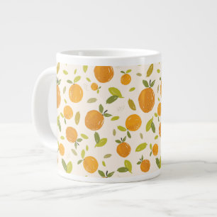 Cute Peach Fruit Pattern Large Coffee Mug