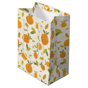 Cute Peach Fruit Pattern Medium Gift Bag