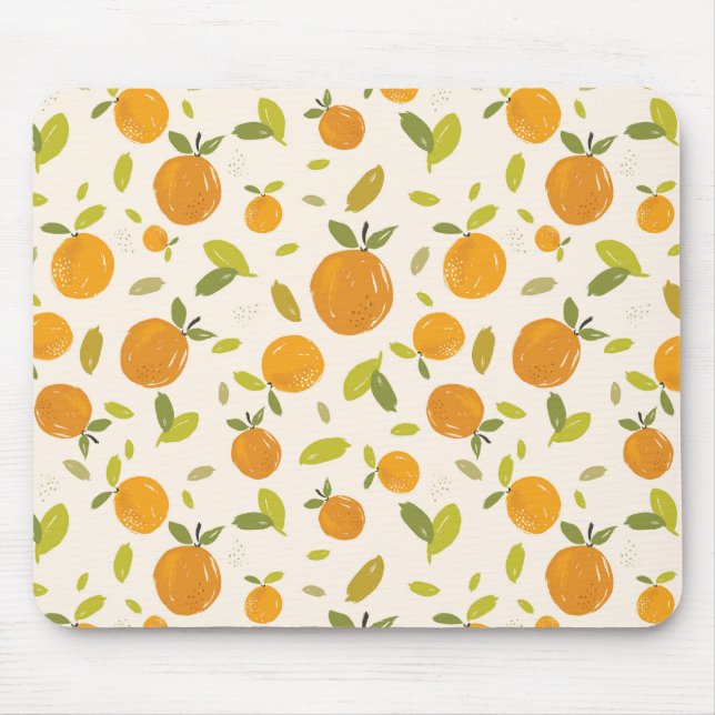 Cute Peach Fruit Pattern Mouse Pad (Front)