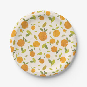 Cute Peach Fruit Pattern Paper Plate