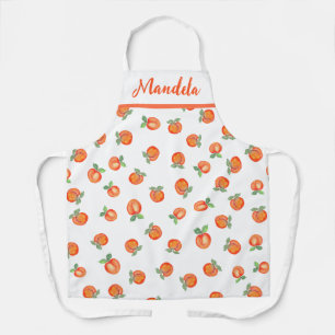 Cute Peach Fruit Pattern Summer Kitchen Design Apron