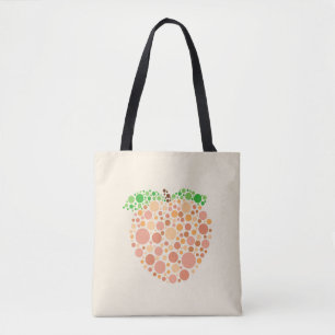 Cute Peach In Dots Design Tote Bag