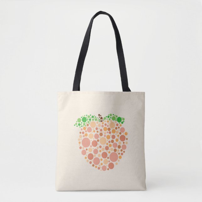 Cute Peach In Dots Design Tote Bag (Front)