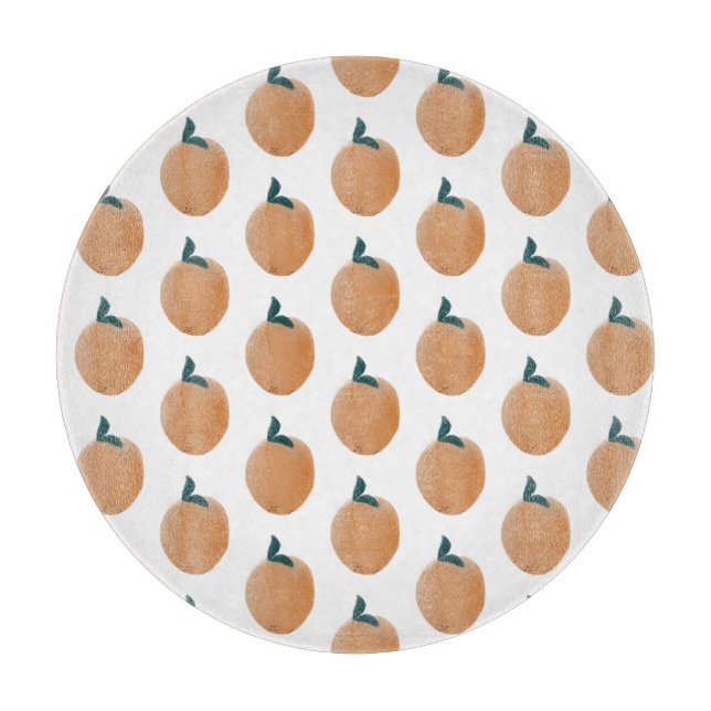 Cute Peach Orange Fruit Hand Drawn      Cutting Board (Front)