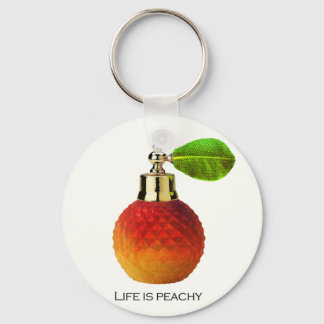 Cute Peach Pefrume "Life is Peachy" Keychain