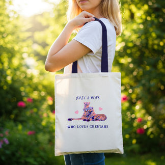 Cute Peach Purple Pastel Cheetah Family Tote Bag