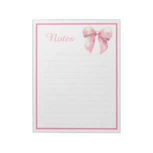Cute Peach Yellow Ribbon Bow Coquette Aesthetic Notepad