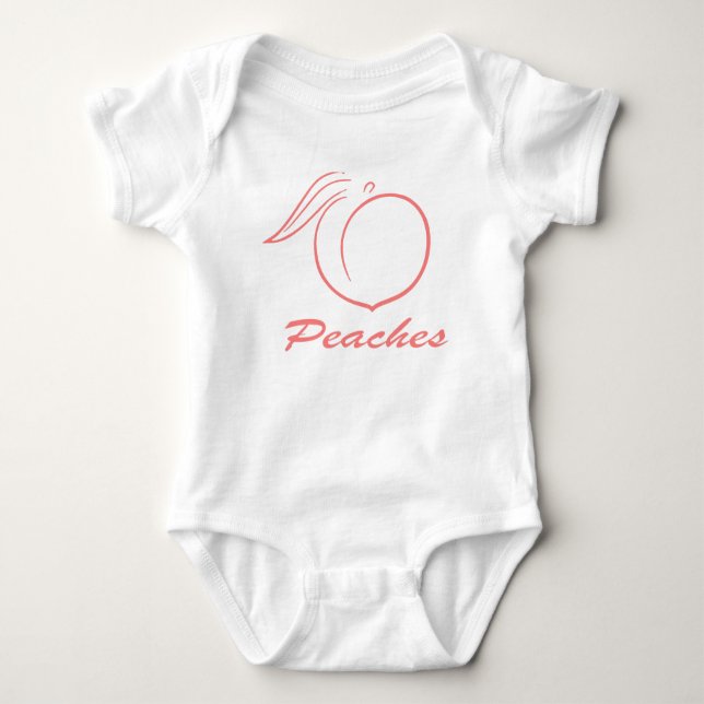 Cute, Peaches Baby Bodysuit , One-Piece (Front)