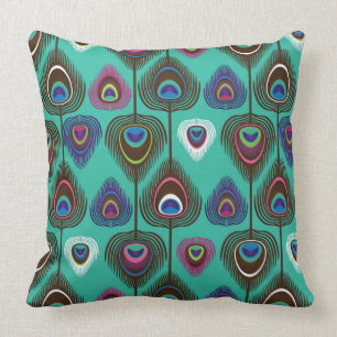 cute peacock feather pattern cushion