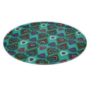 cute peacock feather pattern cutting board