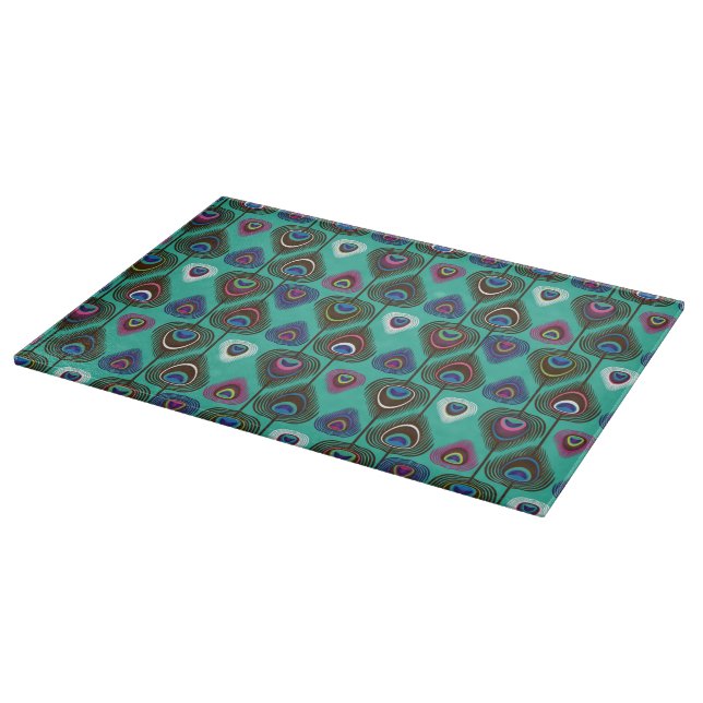 cute peacock feather pattern cutting board (Corner)