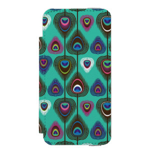 cute peacock feather pattern incipio watson™ iPhone 5 wallet case