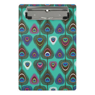 cute peacock feather pattern mini clipboard