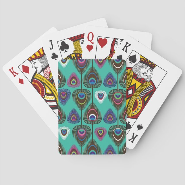 cute peacock feather pattern playing cards (Back)