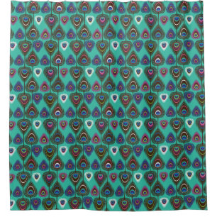 cute peacock feather pattern shower curtain