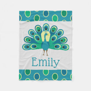 Cute Peacock Personalized Blanket