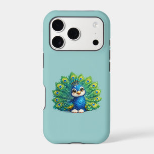 Cute Peacock with Big Eyes Kawaii Bird Design