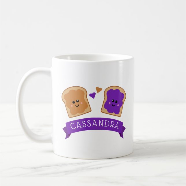 Cute Peanut Butter and Jelly Coffee Mug (Left)
