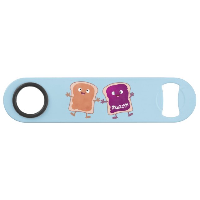 Cute peanut butter and jelly sandwich cartoon (Front (Horizontal))