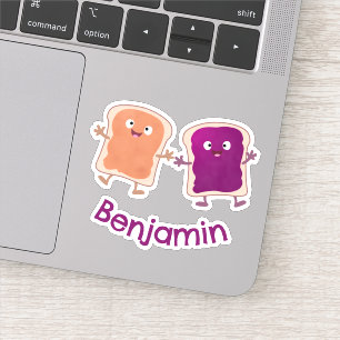 Cute peanut butter and jelly sandwich cartoon