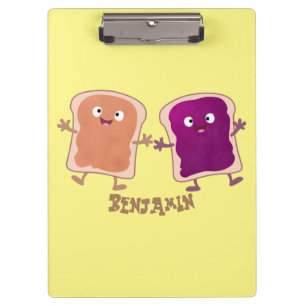 Cute peanut butter and jelly sandwich cartoon clipboard