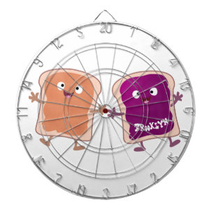 Cute peanut butter and jelly sandwich cartoon dartboard