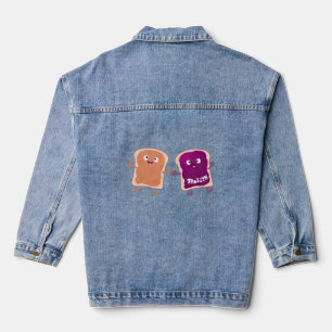 Cute peanut butter and jelly sandwich cartoon denim jacket
