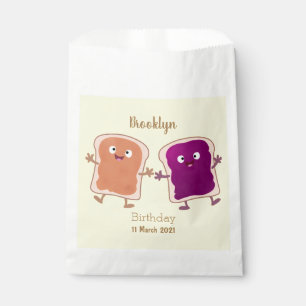 Cute peanut butter and jelly sandwich cartoon favour bag
