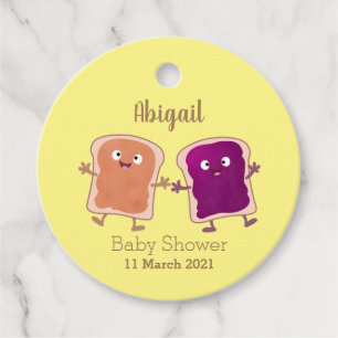 Cute peanut butter and jelly sandwich cartoon favour tags