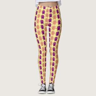 Cute peanut butter and jelly sandwich cartoon  leggings