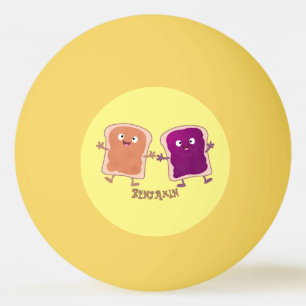 Cute peanut butter and jelly sandwich cartoon  ping pong ball