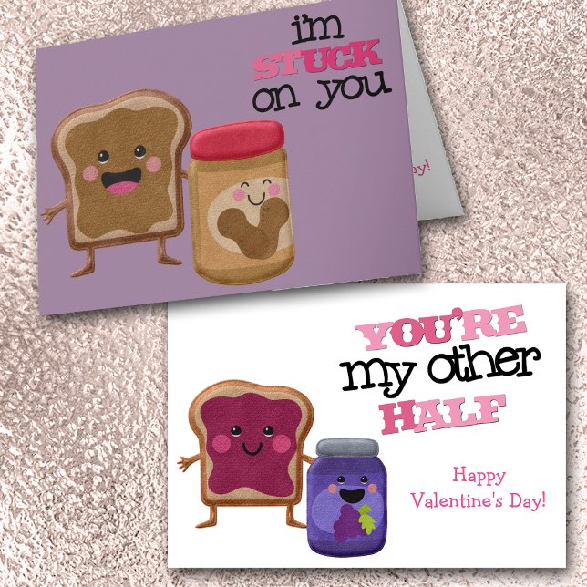 Cute Peanut Butter and Jelly Valentine Holiday Card (Creator Uploaded)