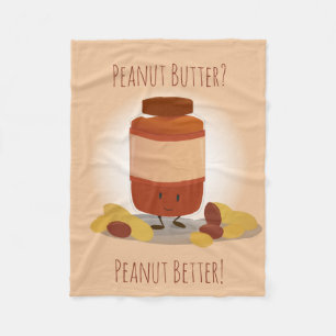 Cute Peanut Butter Jar   Fleece Blanket