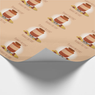 Cute Peanut Butter Jar Food Wrapping Paper