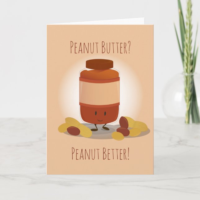 Cute Peanut Butter Jar | Greeting Card (Front)