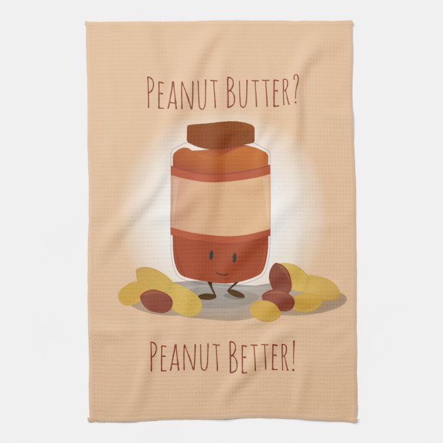 Cute Peanut Butter Jar | Kitchen Towel (Vertical)