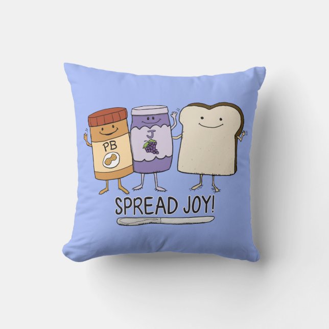 Cute Peanut Butter & Jelly & Bread Spread Joy Cushion (Front)