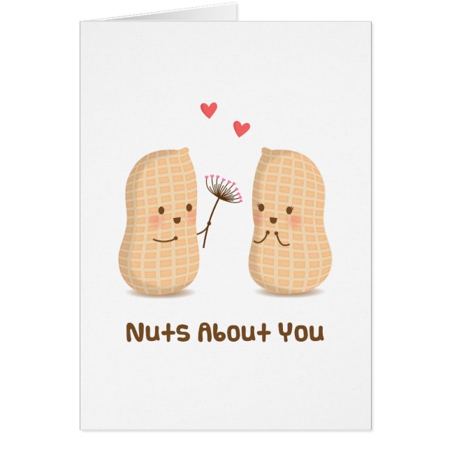 Cute Peanuts Nuts About You Love Puns Humour (Front)