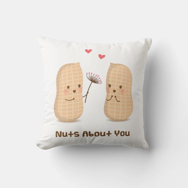 Cute Peanuts, Nuts About You, Room Decor Cushion (Front)