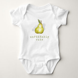 Cute Pear Fruit Pun Baby Bodysuit